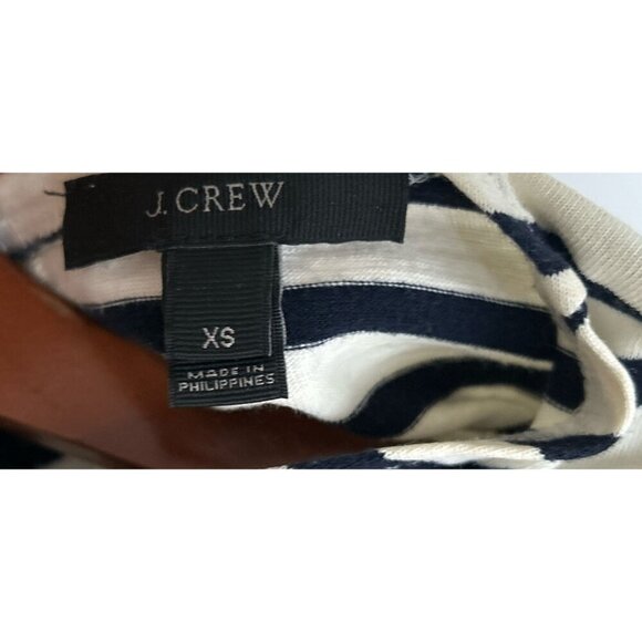 J.Crew Nautical Top Navy & White Striped Long-Sleeve Bow-Back Crewneck Size XSma - Picture 8 of 9